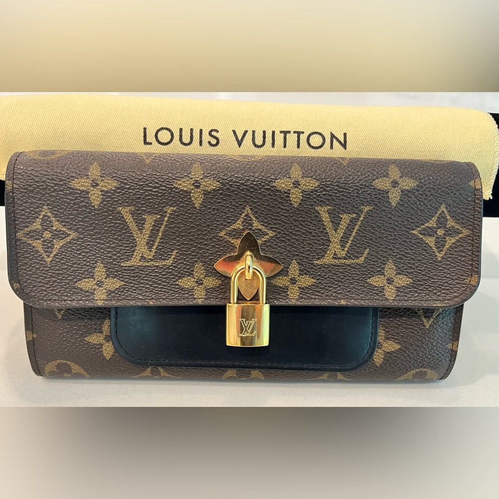 Louis Vuitton Monogram Portefeuille Flower Padlock Long Wallet